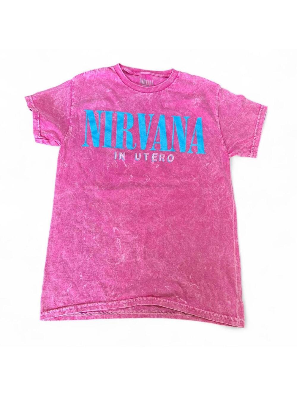 NIRVANA In Utero Pink Bleach Dye Tee - Small